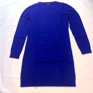Wool cashmere dress tunic Society New York soft blue cobalt classic New no tags